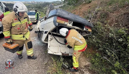 Belende otomobil takla attı: 2 yaralı