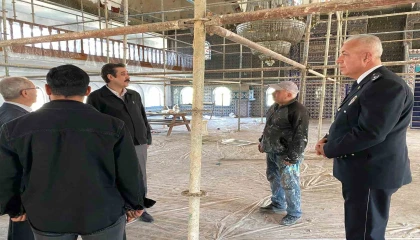 Bozyazıda yangında zarar gören camide çalışmalar devam ediyor