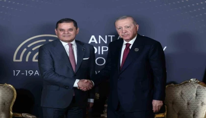 Cumhurbaşkanı Erdoğan, Libya Milli Birlik Hükümeti Başbakanı Abdülhamid Dibeybe ile bir araya geldi