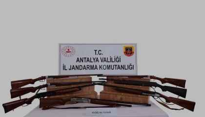 Kaşta 7 ruhsatsız av tüfeği ele geçirildi