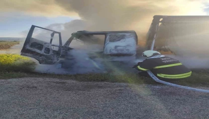 Kırıkhanda kamyon yangını