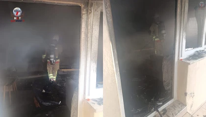 Reyhanlıda yanan ev kullanılmaz hale geldi