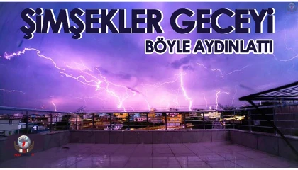 Şimşekler geceyi aydınlatırken, fırtına zor anlar yaşattı