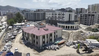 Defne ilçe jandarma komutanlığı hizmet binasında inşaat çalışmaları sürüyor
