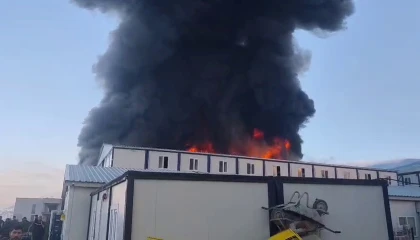 Kahramanmaraşta şantiyede yangın: 1 ölü, 7 yaralı