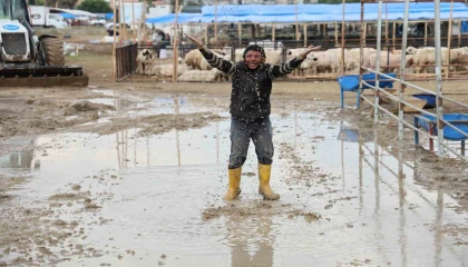 Kurban pazarlarını su bastı, besiciler belediyeye isyan etti