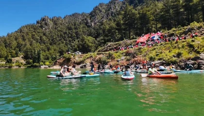 Maviyle yeşilin buluştuğu Burdurda doğa ve su sporları etkinliği