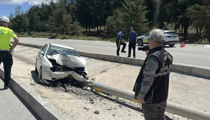 Otomobil elektrik direğine çarptı: 1 yaralı