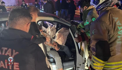Samandağda trafik kazası : 6 yaralı