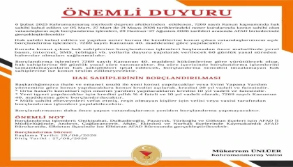 AFADdan deprem konutları için borçlandırma çağrısı