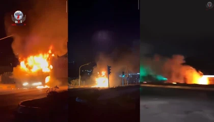 Hatayda seyir halinde olan tır alevlere teslim oldu