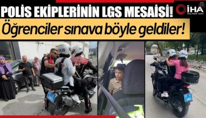 LGSye geç kalan öğrencilerin yardımına polis yetişti