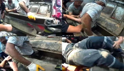 Mersinde çöp kamyonunun hidrolik bölümüne sıkışan işçi kurtarıldı