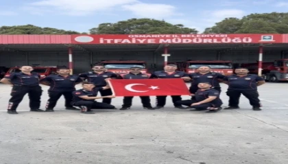 Osmaniyede itfaiyecilerden A Milli Takıma klipli destek