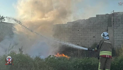 BOHŞİN'DE OTLUK YANGINI SÖNDÜRÜLDÜ