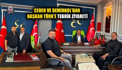 CEREN VE DEMİRKOL'DAN BAŞKAN TÜRK'E TEBRİK ZİYARETİ