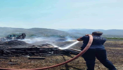 Dörtyolda palet atölyesinde yangın çıktı