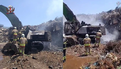 İskenderunda iş makinesi yangını yaşandı