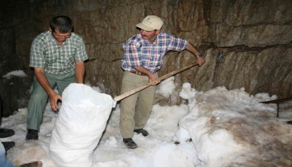 Antalyada yörüklerin asırlık geleneği: Peynirler kar obruklarında saklanıyor