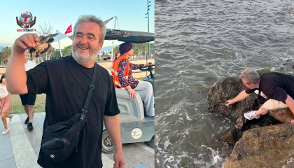 Çocukların Kahraman ağabeyi boğazına çuval dolaşan kaplumbağayı ölümden kurtardı