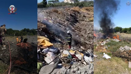 Erzinde çöplük alanında çıkan yangın kontrol altına alındı