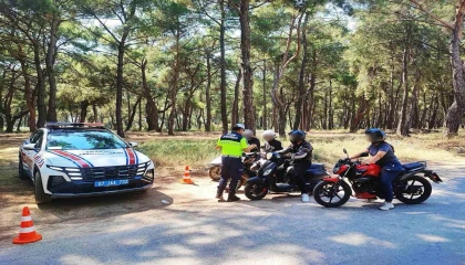 Jandarmanın motosiklet denetimlerinde 5 bin 392 sürücü kontrol edildi