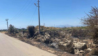 Kaçak moloz döktü, elektrik tellerini kopardı, yangına neden oldu