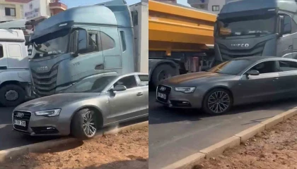 Kaza sonrası korku dolu anlar: Tır şoförü, camını kıran sürücünün aracına çarpıp kaçtı