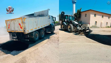 KUMLU’DA YOLLAR ONARILIYOR