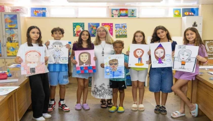 Manavgatta çocuklar kendi karikatürlerini çizdi