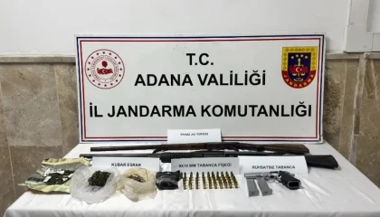 Adanada 6 ruhsatız silah ele geçirildi