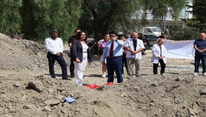 Akçalı Aile Sağlığı Merkezinin yeni hizmet binasında çalışmalar sürüyor
