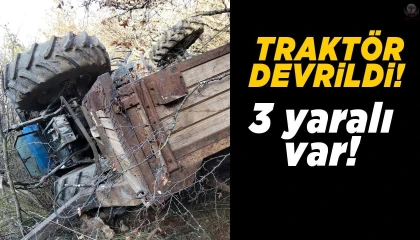 Altınözünde devrilen traktörün altında kalan 3 kişi yaralandı