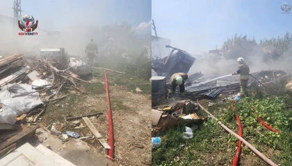 Antakya’da hurdalık alanda çıkan yangın söndürüldü