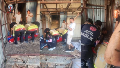 Antakyada yük asansörü düştü: 1 yaralı