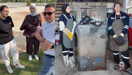 Başkanın ‘kaynak yapabilir misiniz sorusuyla başlayan süreçle birlikte 2 genç kadın belediyede kaynakçı oldu