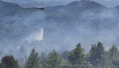 Burdurda orman yangınına havadan ve karadan müdahale sürüyor