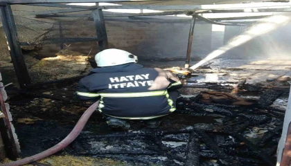 Hassada ev ve ahır yandı