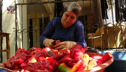 Kavurucu sıcakta devam eden acı mesaiyle birlikte damlar kırmızıya büründü