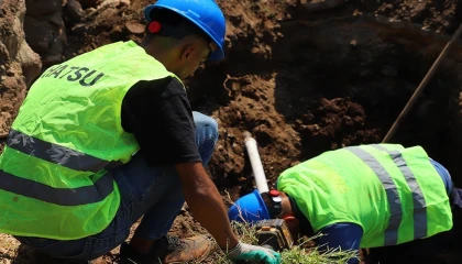 Kırıkhan Karaçağılda içme suyu altyapısı yenileniyor