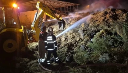 Kırıkhanda samanlık yangını yaşandı
