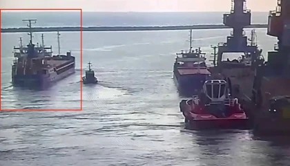Marmara Denizinde batan geminin İskenderundan çıkış anı kamerada
