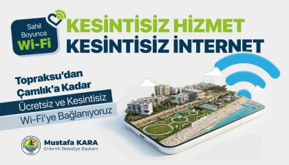 Mersinde 7 kilometrelik sahil hattında ücretsiz internet dönemi