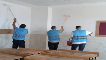 Mersinde denetimli serbestlik yükümlülerinden 6 okulda bakım ve tadilat