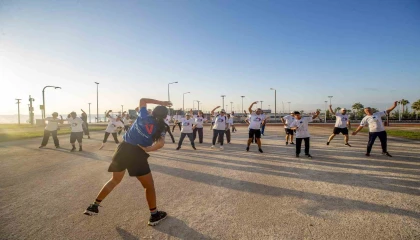 Mersinli muhtarlar sabah sporunda buluştu