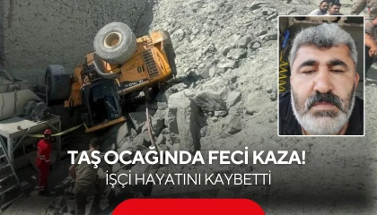 Taş ocağında duvardan devrilen iş makinesindeki işçi öldü
