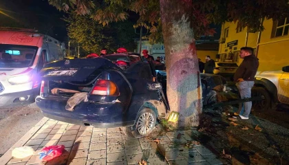 Adanada ağaca çarpan otomobildeki çocuk öldü, sürücü ağır yaralandı