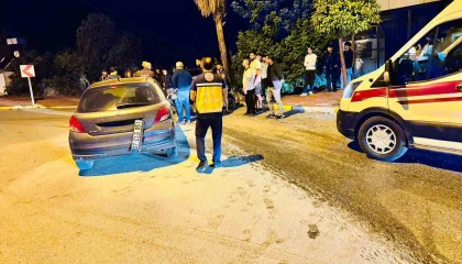 Antalyada otomobil palmiyeye çarptı: 2 yaralı