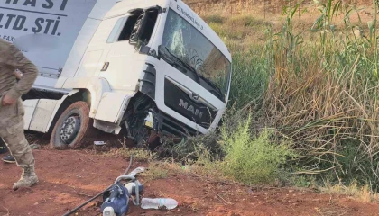 Cilvegözü Sınır Kapısında kontrolden çıkan tır zeytin bahçesine uçtu: 1 yaralı