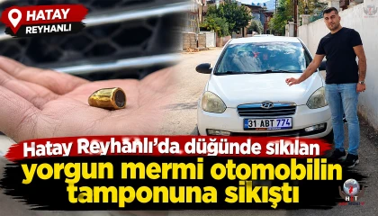 Düğünden yükselen silah sesleri nedeniyle kızını eve çıkaran adamın aracına yorgun mermi isabet etti